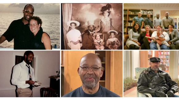 6 photos of a man at different points in his life.