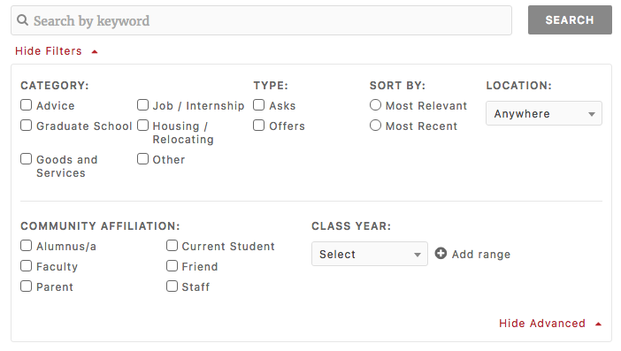 Switchboard interface with labeled fields and buttons, including 'configuration', 'output', and 'job filters'.