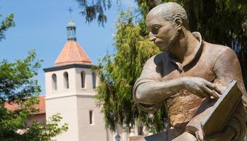 Saint Ignatius statue on the SCU campus 