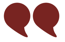 Alt text: Maroon open quotation marks.
