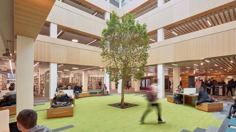 Decorative; library interior of Lancaster University, England