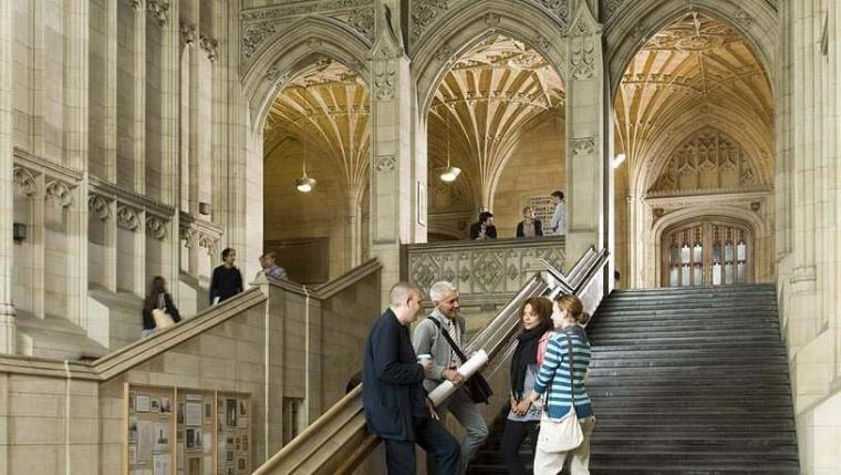 Decorative; campus building interior at University of Bristol, England