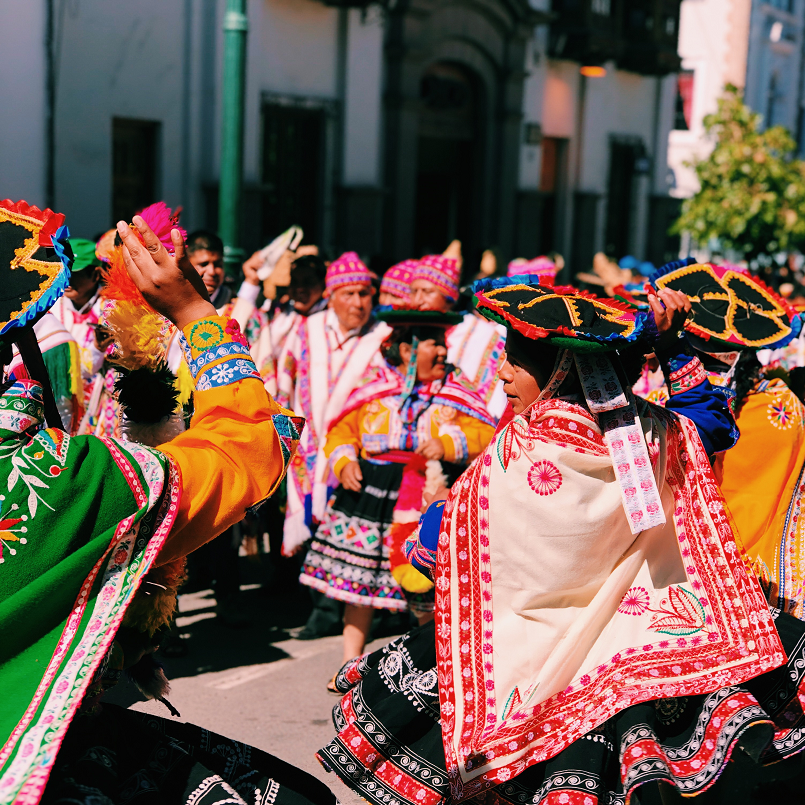 Decorative; people dancing in traditional clothing