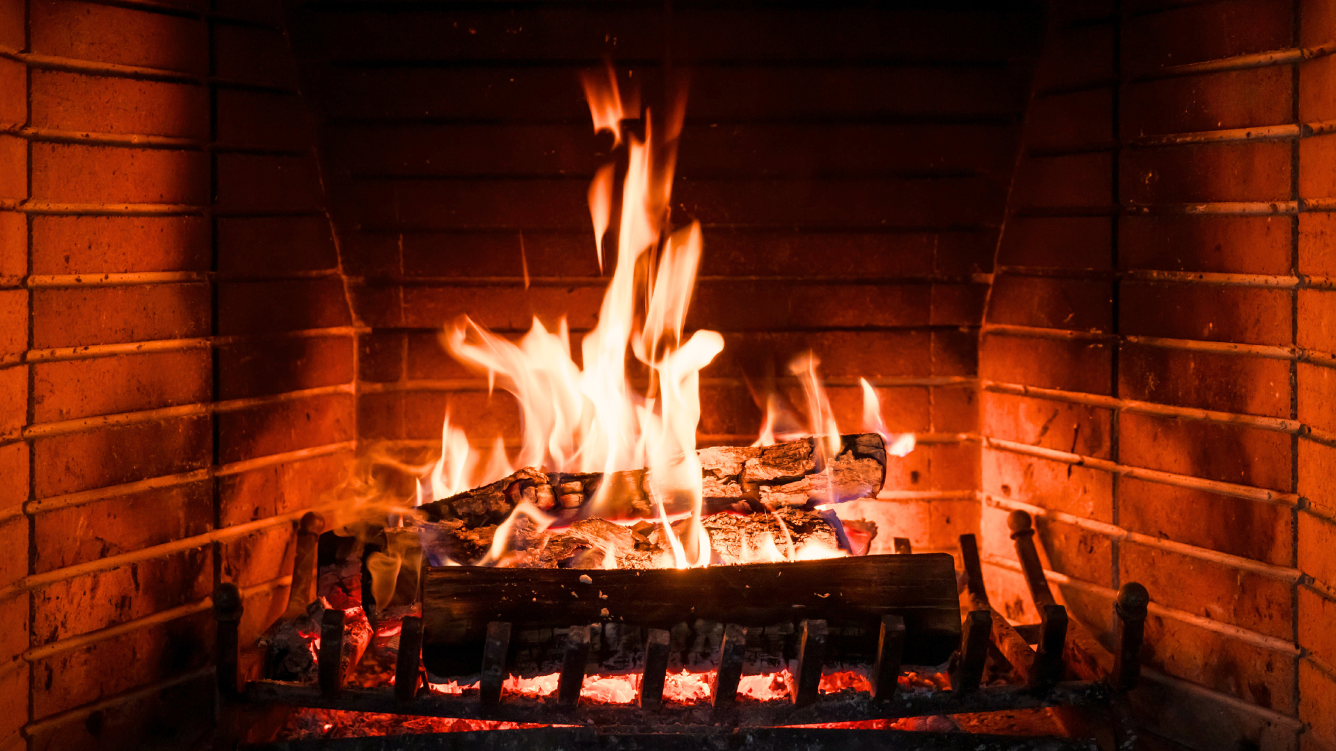 Fireside Chat - fireplace with roaring fire 