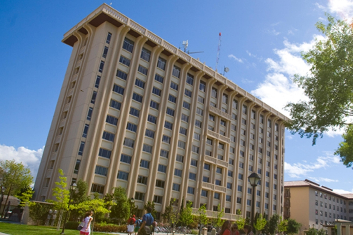Exterior view of Swig Residence Hall