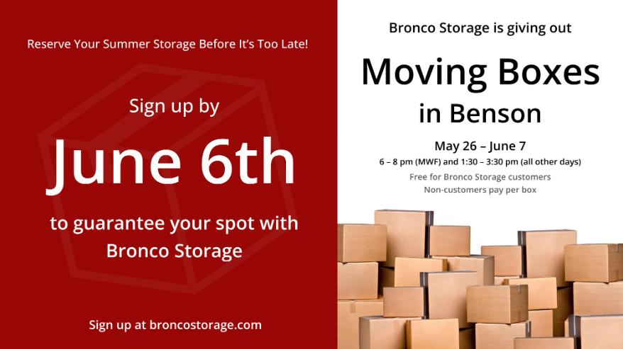 Bronco Storage Summer 2026