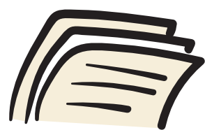 A doodle of pieces of paper.