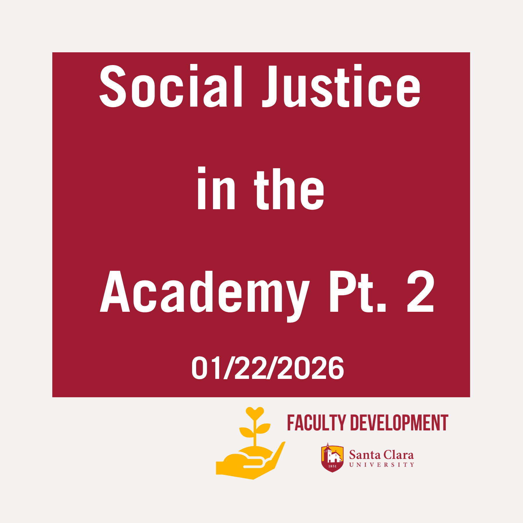 CAFE Social Justice in Academy Pt. 2 Card Tile 01/22/2026 