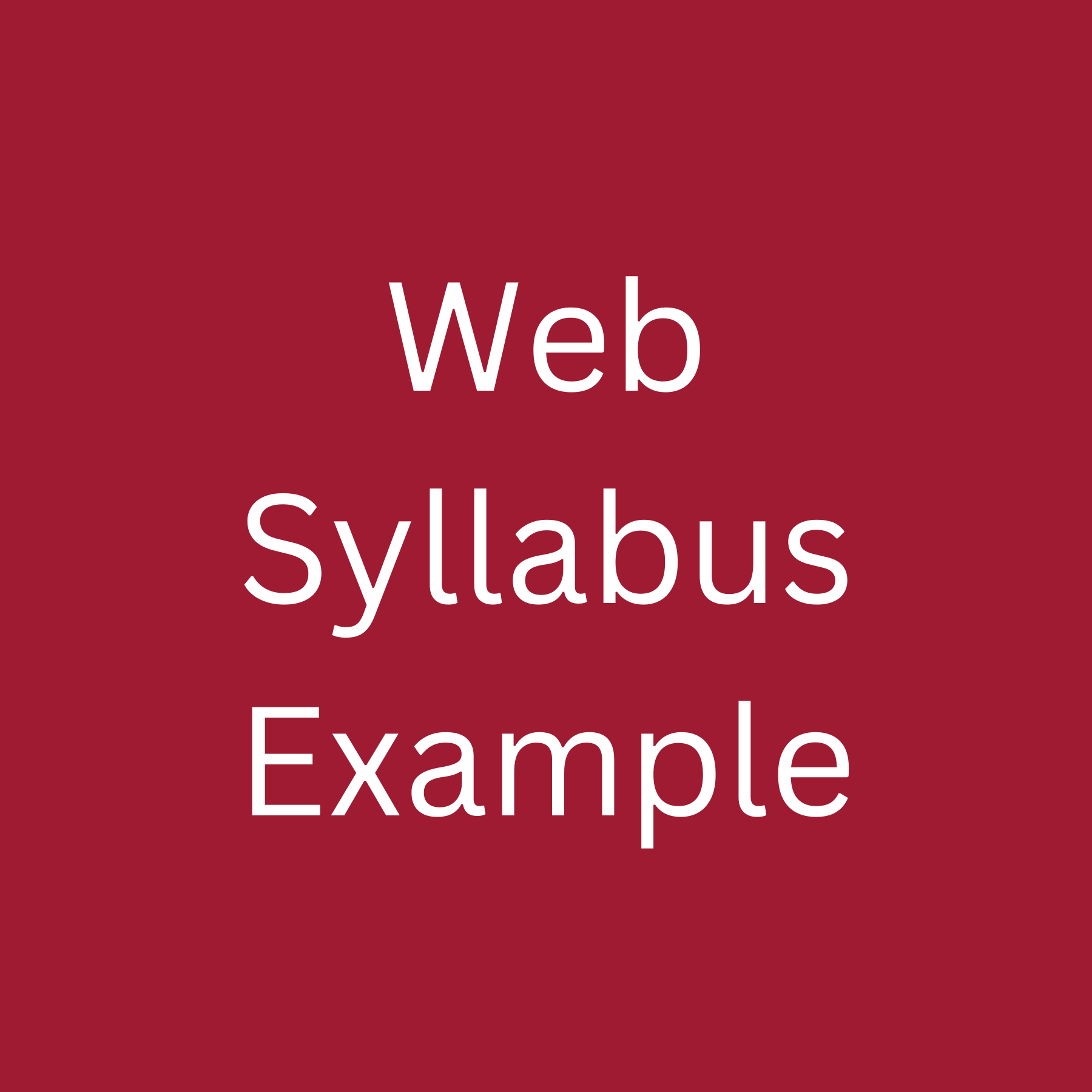 Web Syllabus Example Tile 