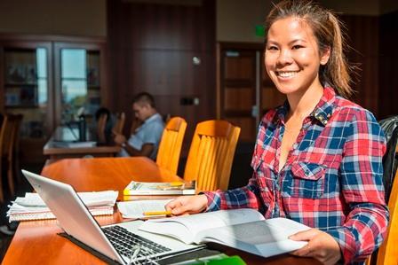 Student Using a Laptop