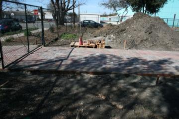 piles of dirt on the land that would be developed into the Forge Garden