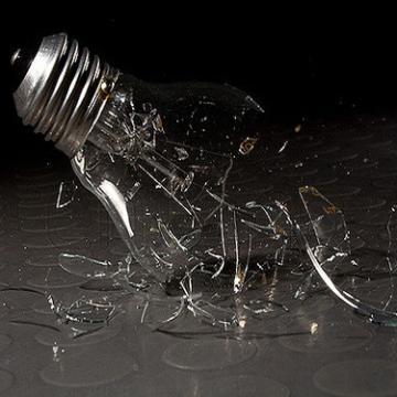 Shattered light bulb