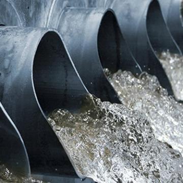 Water flowing out of pipes