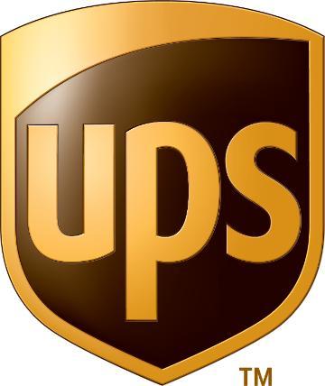UPS logo in gold and brown.