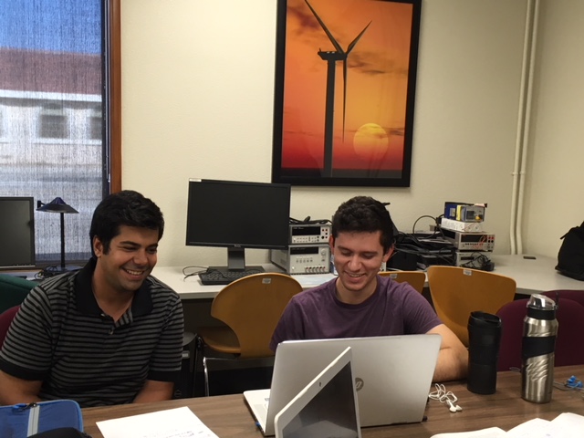 Students designing the controller using the data