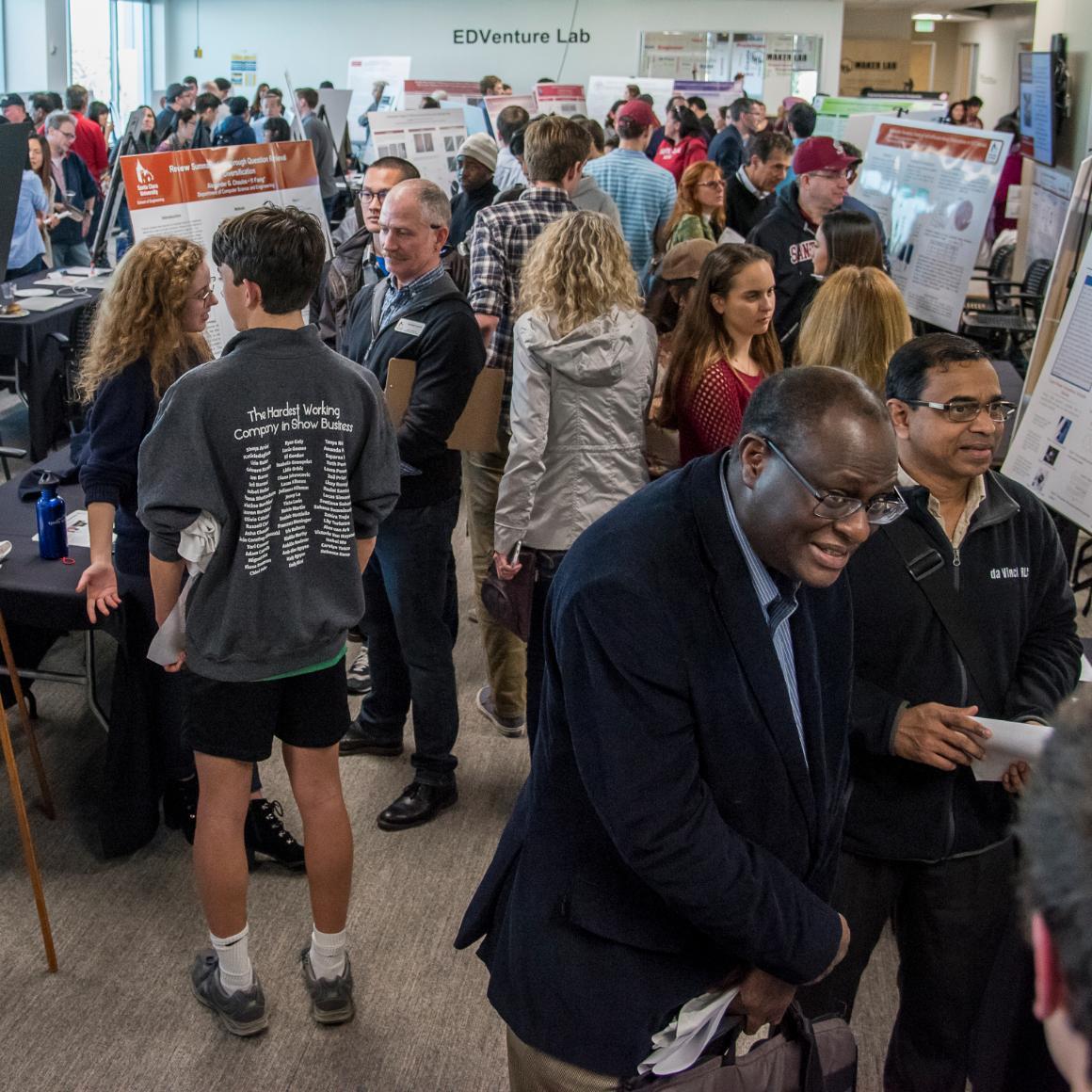Visitors enjoy the inaugural School of Engineering Research Showcase
