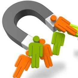 Magnet pulling people in