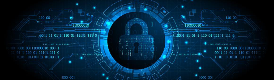 Computer screen showing 1s and 0s in a schematic with a padlock in the middle image link to story