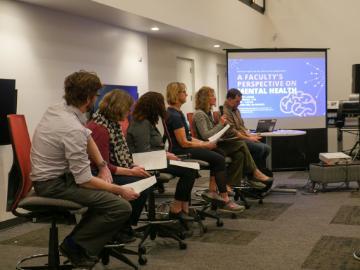 Engineering faculty panelists share their experiences during a mental health panel image link to story