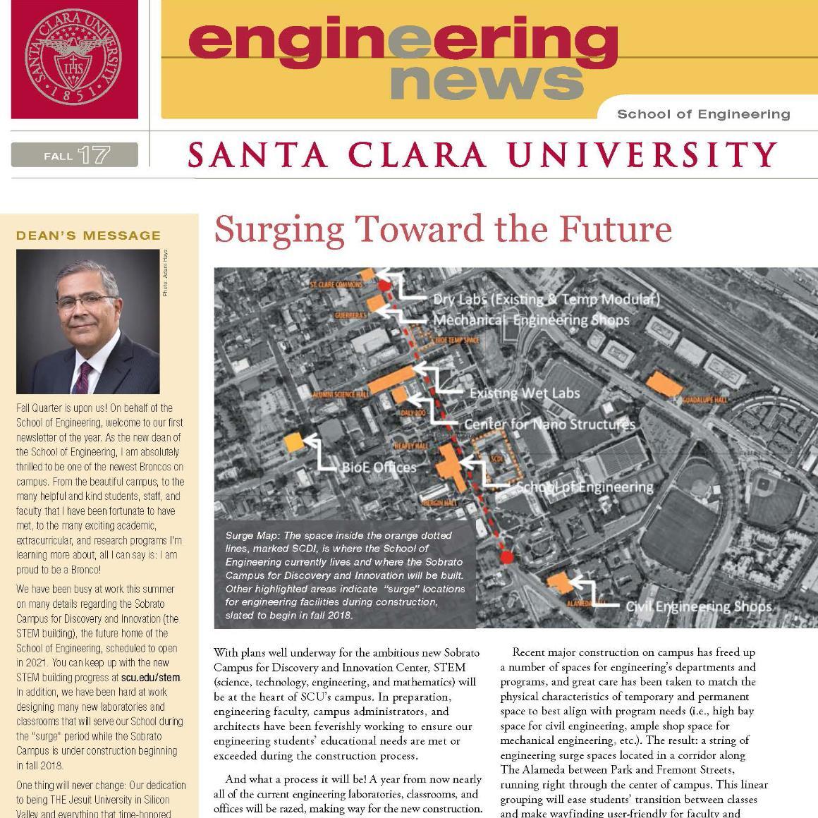 Front page of Fall 2107 Engineering News