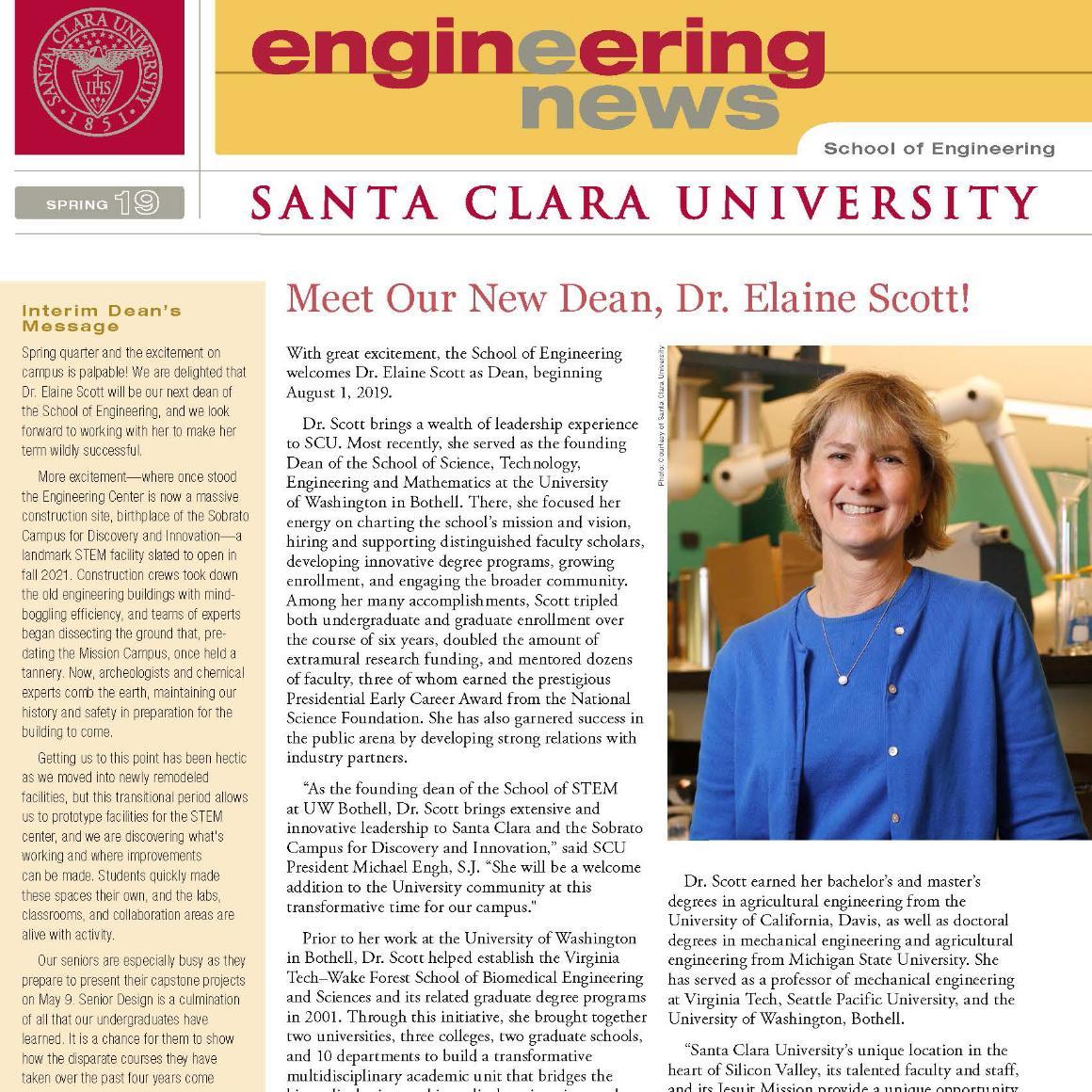 Cover of the 2019 Spring edition of Engineering News