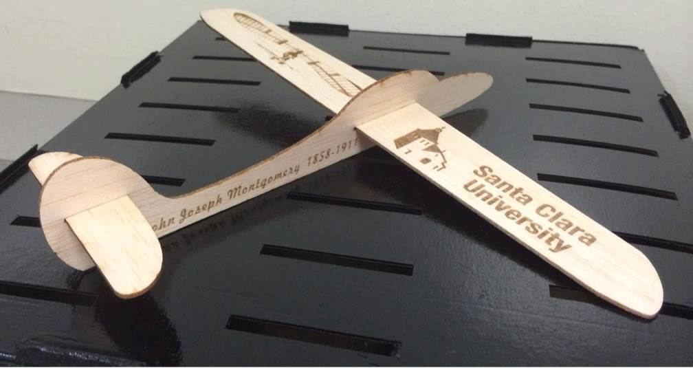 Balsa glider made on the laser cutter as part of a KEEN Maker Challenge