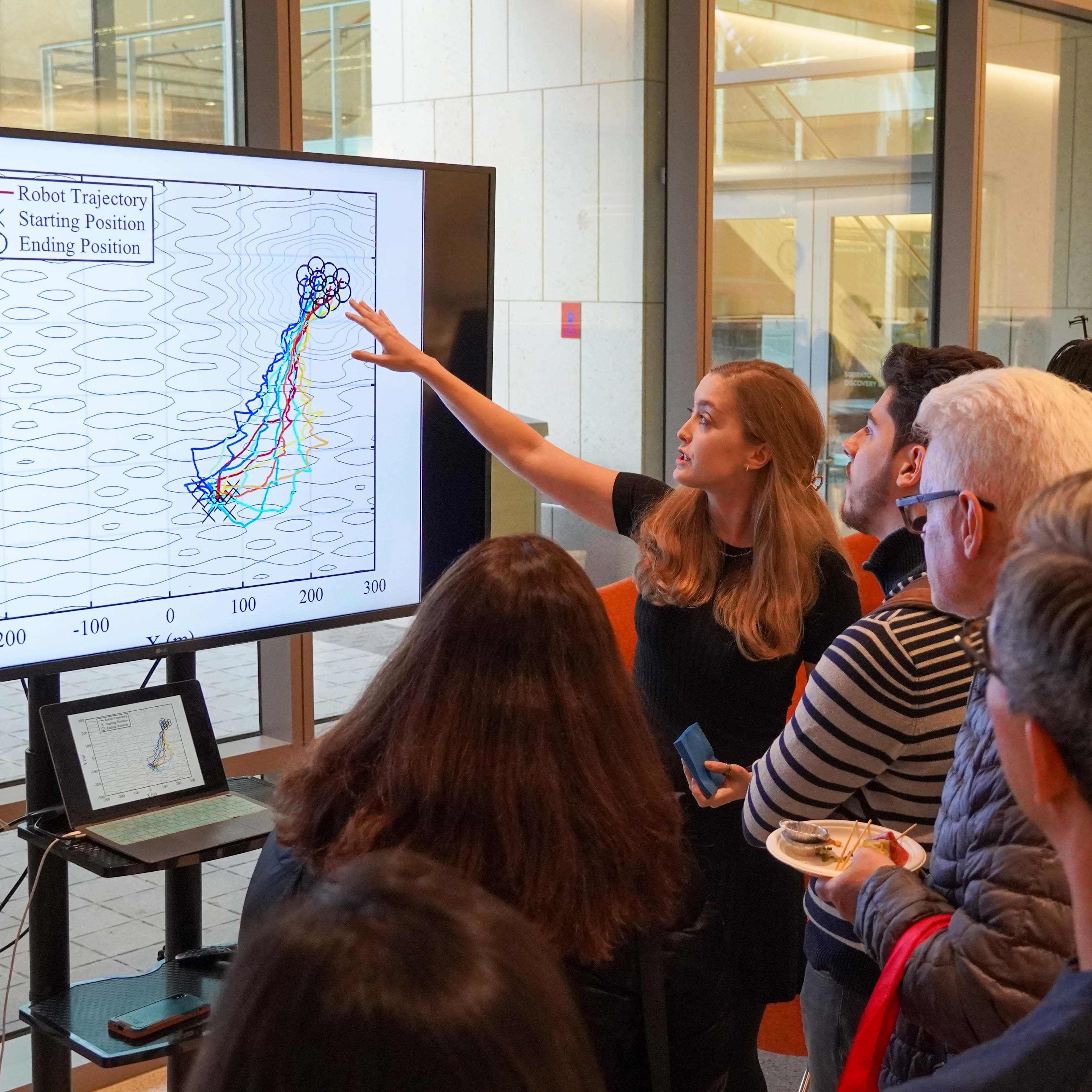 Photo of student presenting at the 2023 Research Showcase
