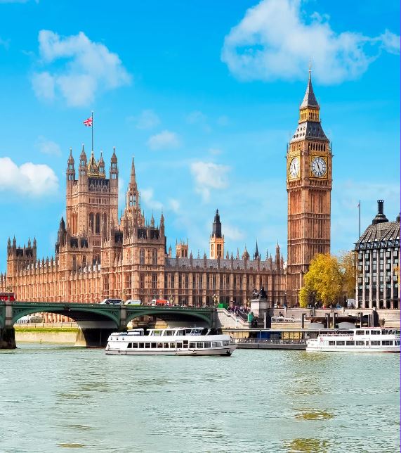 photo of big ben and the British parliament from the river themes 
