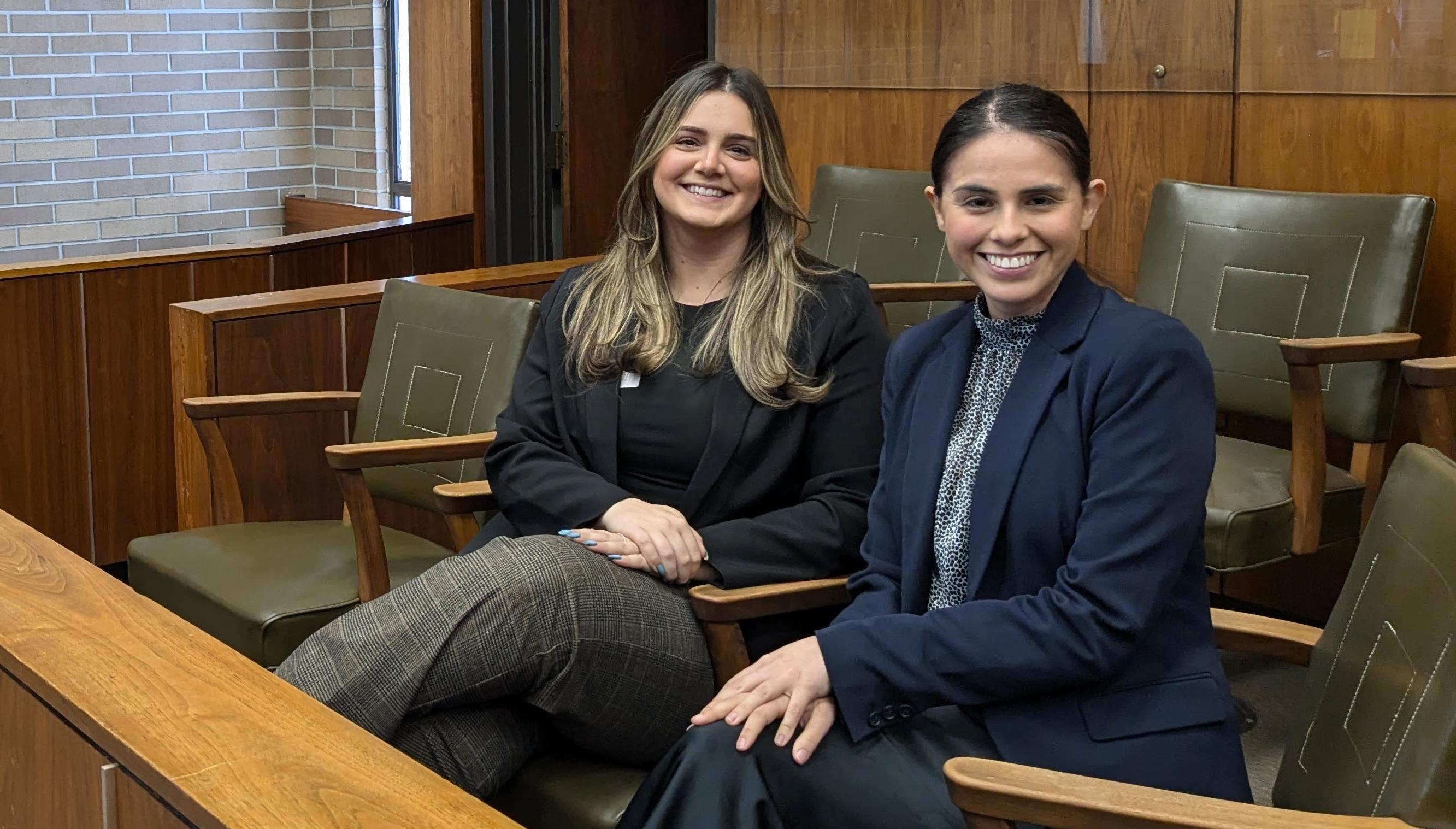 Students working at courthouse 