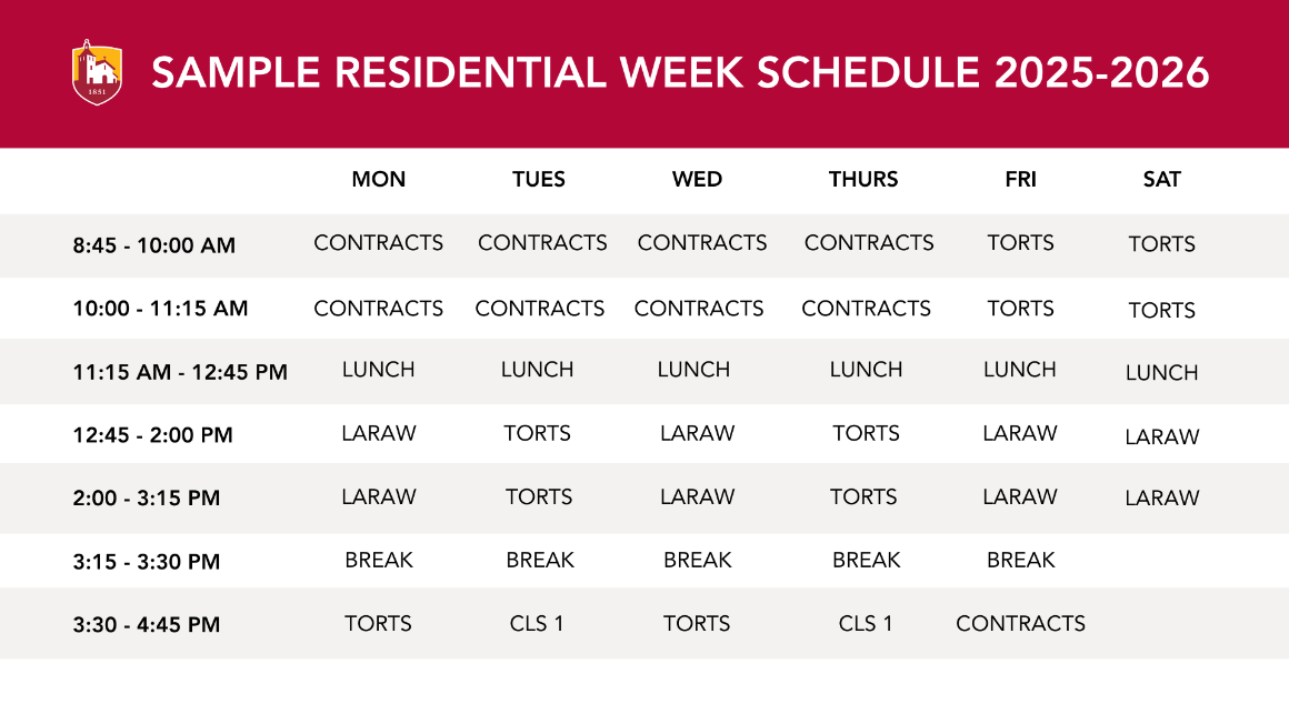 Sample Residential Week Schedule V4