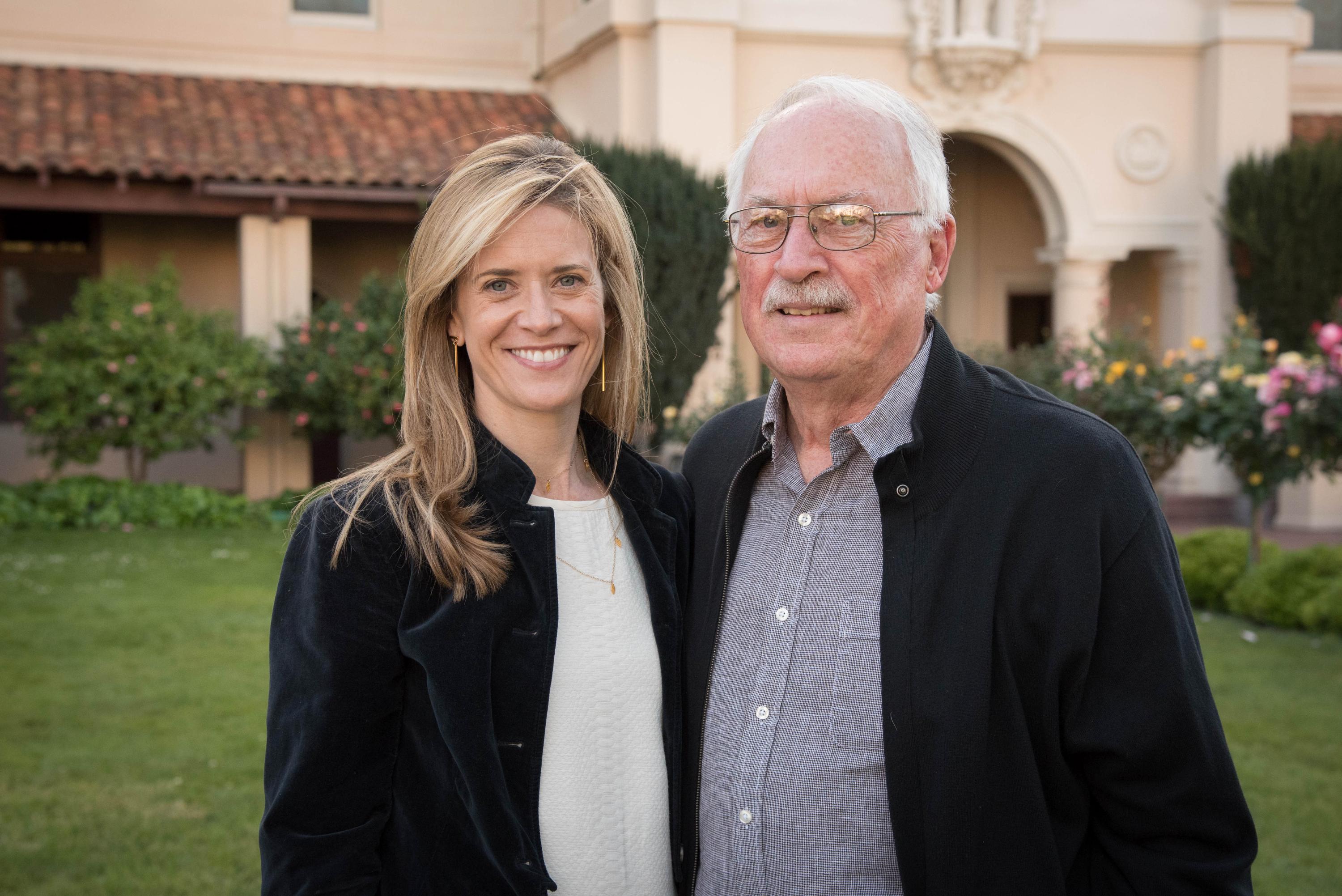 Oscar winners and SCU graduates Blye Pagon Faust and Arthur Schmidt visit campus in April.