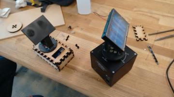 Students from Latimer Energy Lab developing a solar tracker