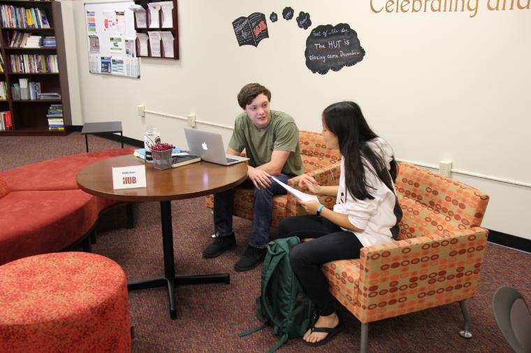 Writers at work in the HUB