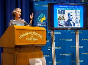 Image of Nancy Unger speaking at the Commonwealth Club of California